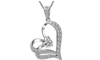 Zirconia Crystal Heart Pendant Necklace