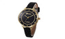 Faux Leather Black Wrist Watch for Women