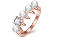 Rose Gold Plated Simulated Pearl Ring for Women (6,7,8)
