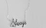 Hallow Sign Always Letter Triangle Pendant Necklace