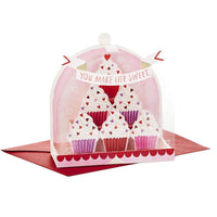 Paper Wonder Valentines Day Pop Up Card with Cupcakes - sparklingselections