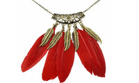 Ethnic Indian Style Feather Pendant Necklace - sparklingselections