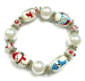 3D Hand Painted Glass Beads Christmas Stretch Bracelet