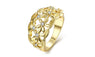 Unique Design Cubic Zirconia Crystal Gold Color Ring (7,8)