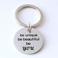 Inspirational Gifts for Women Girls, Be Unique Be Beautiful Be You Keychain on Valentines Day - sparklingselections