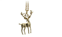 Women's Gold Plated Deer Pendant Necklace 