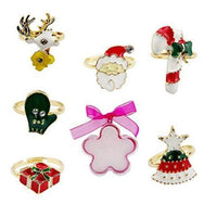 Christmas Adjustable Cute Rings for Girls Jewelry Set - sparklingselections
