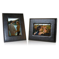 Euroframe Leatherette 4" x 6" Horizontal and Vertical Beautiful Charcoal Photo Frame for Valentines Day - sparklingselections