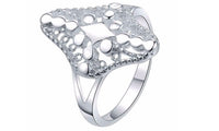 Water Drop Silver Plated Fashion Ring (6,7,8)