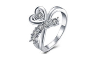 Silver Plated Heart Shape Cubic Zirconia Ring (8)