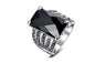 Punk Square Big Black Crystal Rings For Women (7)