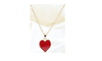 Fashion Alloy Red Heart Pendant necklace