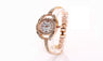 Luxury Elegant Rhinestone Crystal Studded Stainless Steel  Quartz Wrist Watch