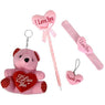 Valentine's Day I Love You Plush Heart Set Includes A Bear, Pen, Key-Chain and A Slap Bracelet