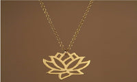 Gold Plated Lotus Shape Pendant Necklace for Women