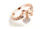 Element Austrian Crystal Heart Bow Ring (6,7,8)