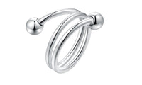 Classic Fashion Beads Silver Plated Ring (7,8)