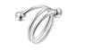 Classic Fashion Beads Silver Plated Ring (7,8)