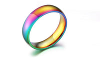 Rainbow Colorful Titanium Steel Band Ring (7,8,9)