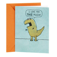 Funny Love Valentines Day Card (T Rex Arms) - sparklingselections