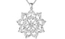 Silver Plated Flower in Flower Shape Pendant Necklace 
