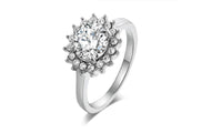 Sun Flower Shape Cubic Zirconia Rings For Women (6,7,8,9)