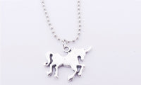 Unicorn Head Pendant Beads Chain Necklace