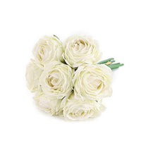 Artificial Flowers Fake Silk Rose Plants Decor for Home Garden Wedding Party Decor Decoration (White) - sparklingselections