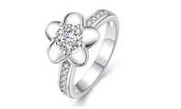 Trendy Round Flower Shape Silver Ring For Women (7,8)