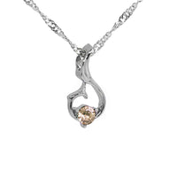 Light Orange Phoenix Crystal Pendant Chain Necklace for Girl/Lady/Women on Valentine's Day - sparklingselections
