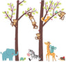 Cartoon Jungle Animal Tree Wall Stickers For Nursery Kids