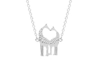 Silver Plated Trendy Double Giraffe Pendant Necklace 