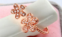 Flower Shape Zircon Crystal Ring For Women (Adjustable)