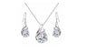 Sterling Silver Teardrop Bridal Necklace Earring Set 