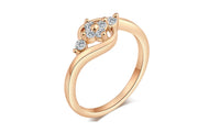 Fashion Classical Rose Gold Plated Zircon Crystal Ring (Adjustable)