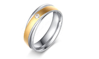 Fashion Trendy Stainless Steel Gold Plated Ring(7,8,9)