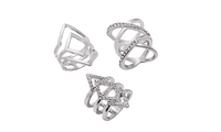 Trendy Punk Style Silver Color Geometric Ring Set - sparklingselections