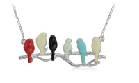 Creative Six Birds With Branch Pendant Necklace