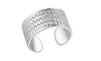 Unique Shape Silver Plated Adjustable Ring