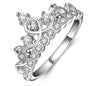 Gold Silver Princess Crown Zircon Rings For Women