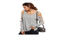 Women Long Sleeve Cold Shoulder Tops