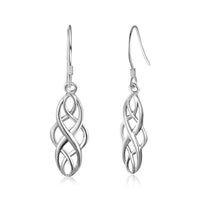 New Women Braided Shape Simple 925 Sterling Silver Dangle Earrings - sparklingselections