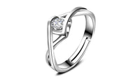 Fashion Silver Plated White Zirconia Ring (Adjustable)