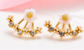 Daisy Flower Shape Gold Rhinestone Stud Earrings