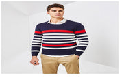Men pullover quality striped knitted sweater - sparklingselections