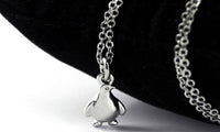 Silver Plated Tiny Penguin Pendant Necklace
