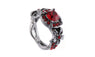 Fashion Silver Plated Red Crystal Filled Engagement Ring (6,7,8)