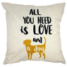 All You Need is Love and A Dog 18 x 18 Inch Cotton Linen Square Throw Pillow Cases Cushion Cover, Yellow Puppy