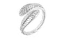 Silver Plated Ring Charming Rose Leaves Shape Ring (Adjustable)