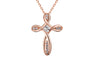 Rose Gold Color Crystal Cross Pendant Necklace
